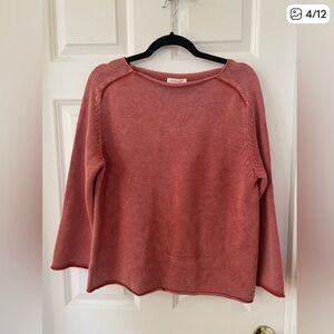 DEMYLEE COCO COTTON SWEATER LKNW SIZE SM PRETTY WASHED RED PINK COLOR.